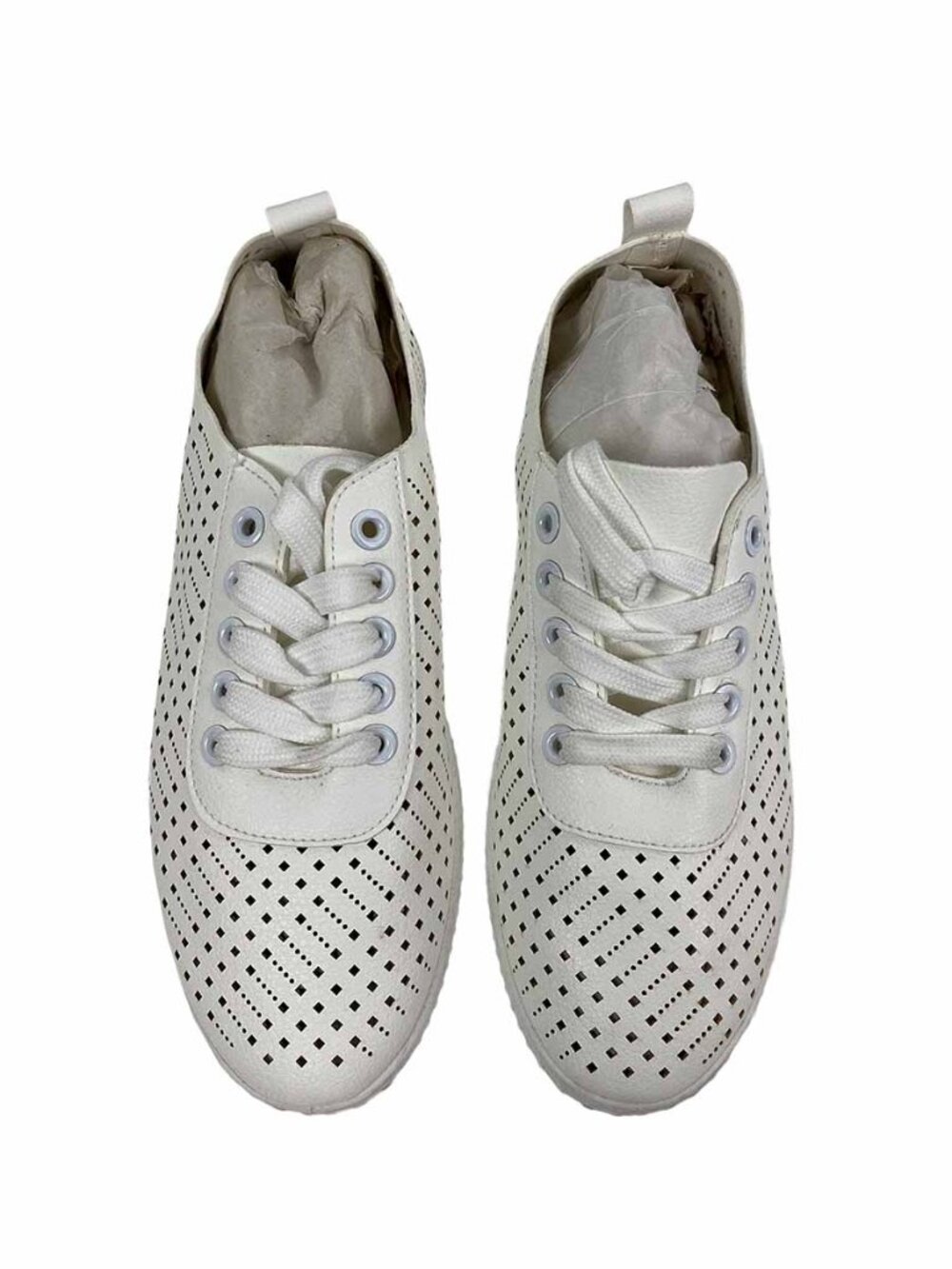 Weeboo White Cutout Lace-Up Sneakers Women's Size 5